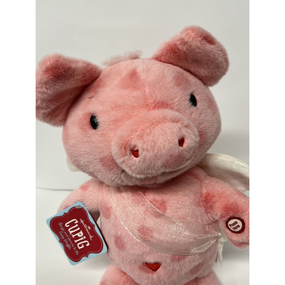 Hallmark Valentines Pink Pig Plush Animated Dancing Sings Cupid Shuffle 12” - Picture 2 of 11